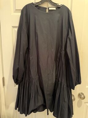 Black Long Sleeve Tiered Ruffle Hem Dress